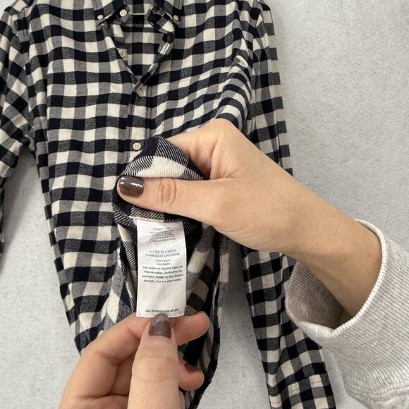 Faherty Brand Shirt Mens Medium Blue White Buffalo Plaid Flannel Button Down - Picture 5 of 8